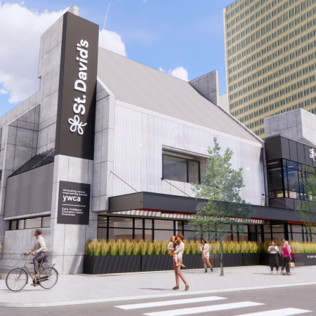 rendering of construction plans for Nicollet Center
