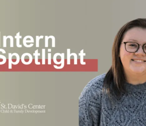 A person smiling with the Intern Spotlight text