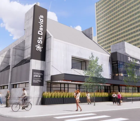 rendering of construction plans for Nicollet Center