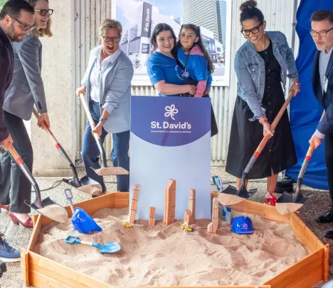folks break ground in a sandbox