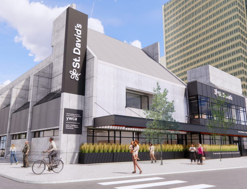 rendering of construction plans for Nicollet Center