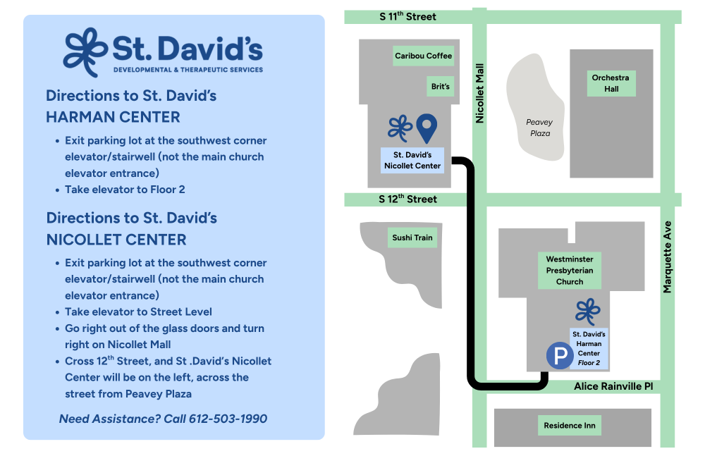 parking map for Harman Center and Nicollet Center