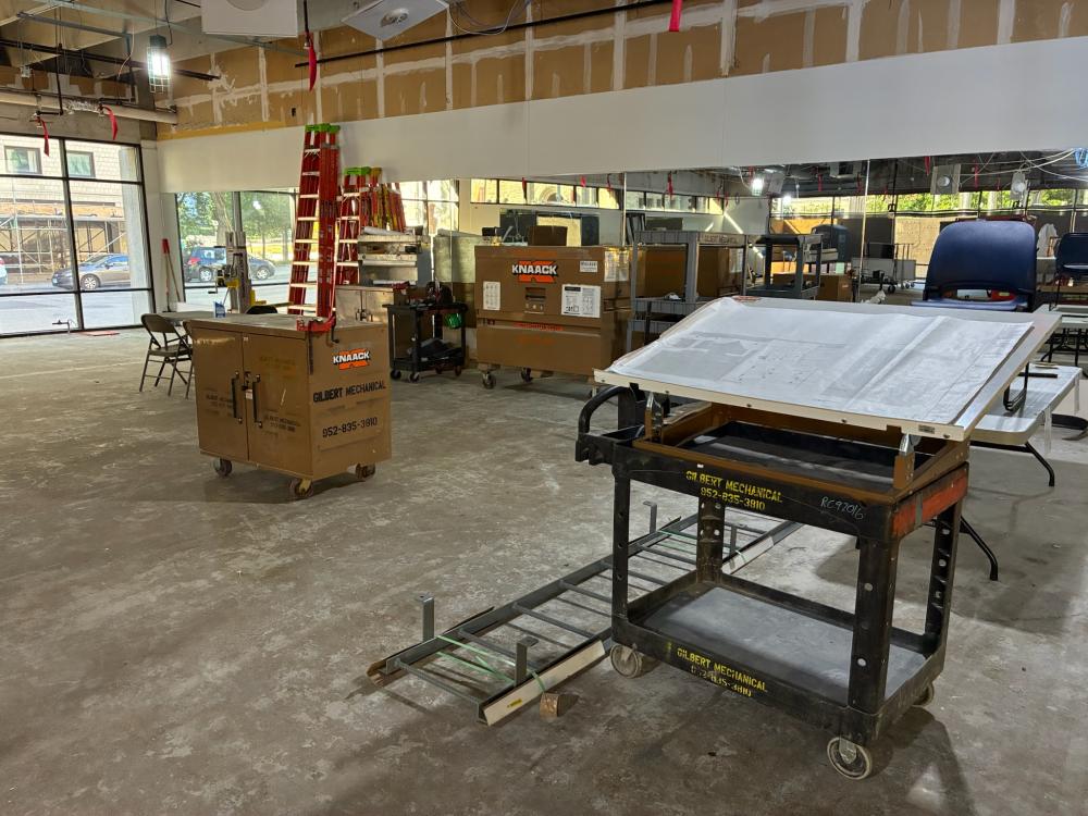 drafting desk and other things in fitness area