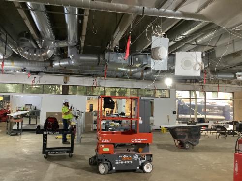duct work continues during phase 2 construction week 8 