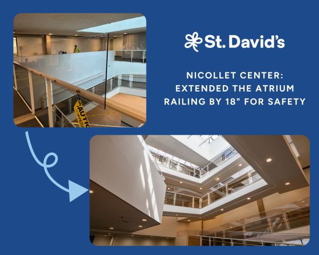 Safety railings in atrium