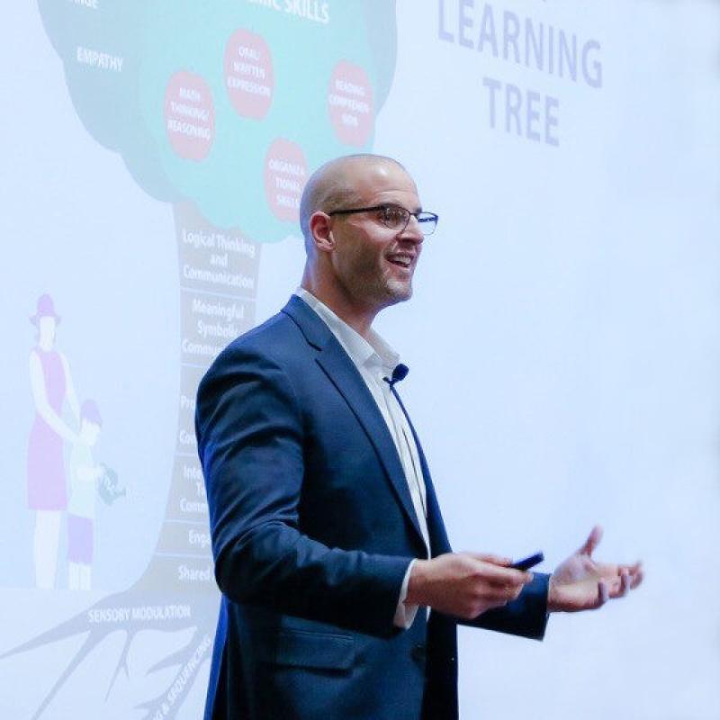 A person giving a presentation